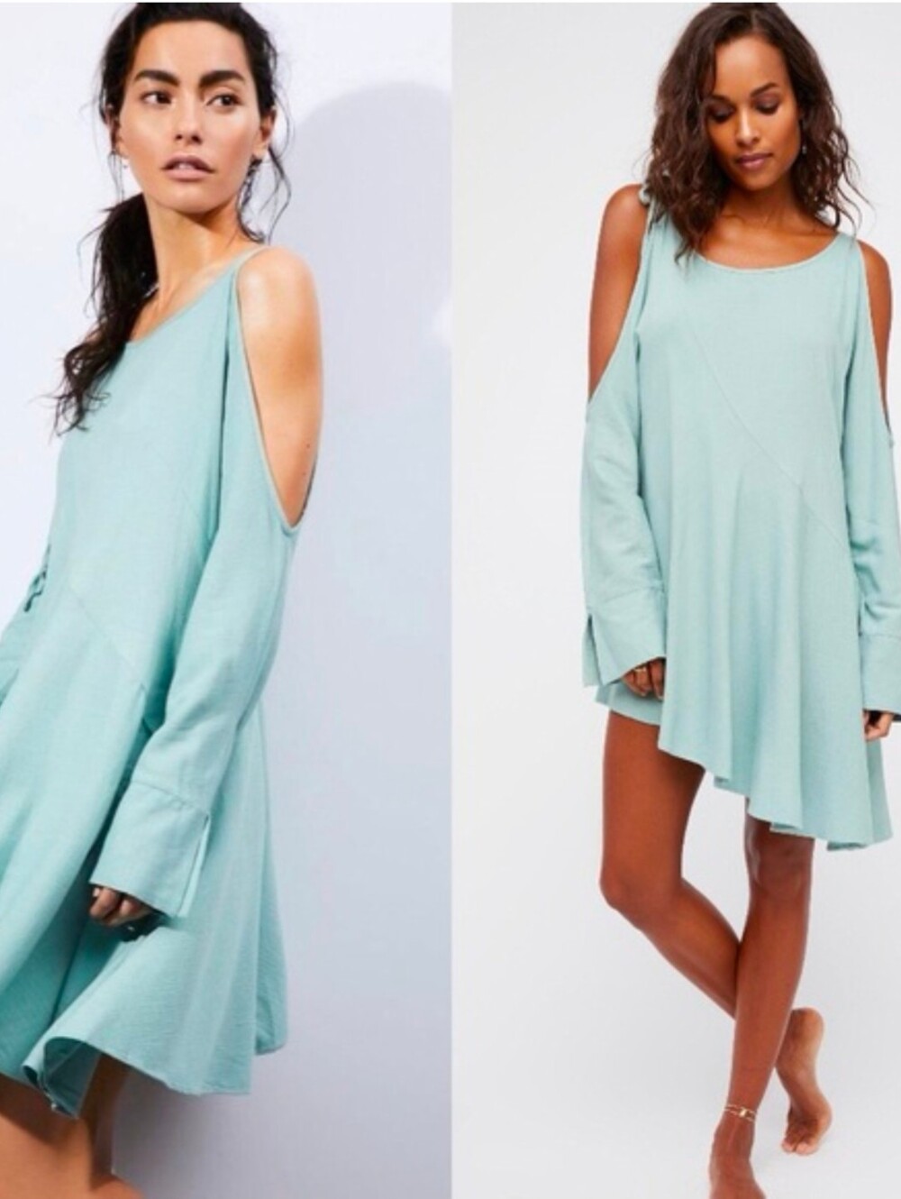 Free People Clear Skies Tunic Dress in Mint